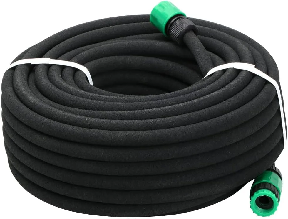 Yaheetech Perlschlauch 50m x 16mm (1/2 Zoll) Tropfschlauch Gartenbewässerung Bewässerungsschlauch mit Zubehör-Set Schwa…