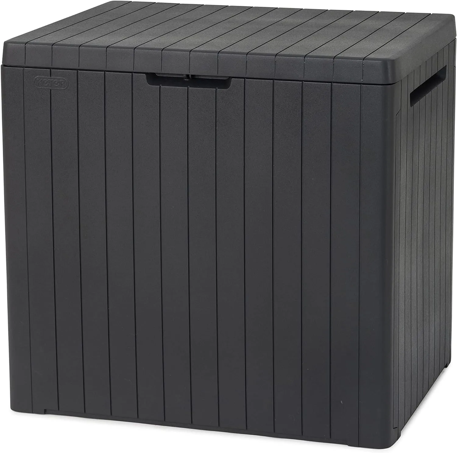 Keter City Box, Aufbewahrungsbox, dunkelgrau, Inhalt: 113L, Maße: HxTxB 55x44x57,8cm, ideal für Balkon und kleine Fläch…