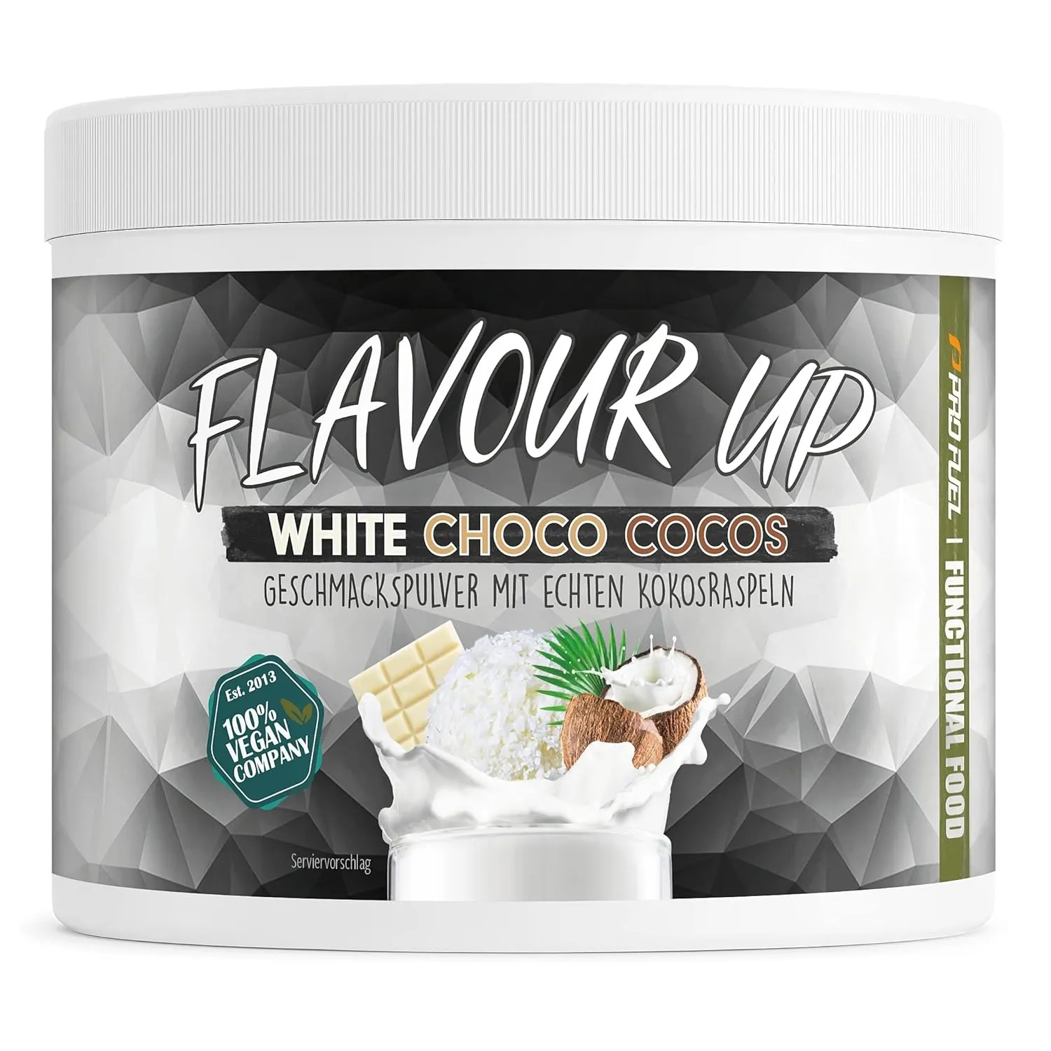 Geschmackspulver WHITE CHOCO COCOS 250g - Leckerer Geschmack und Süße - nur 11 kcal pro Portion - Vielseitig einsetzbar…