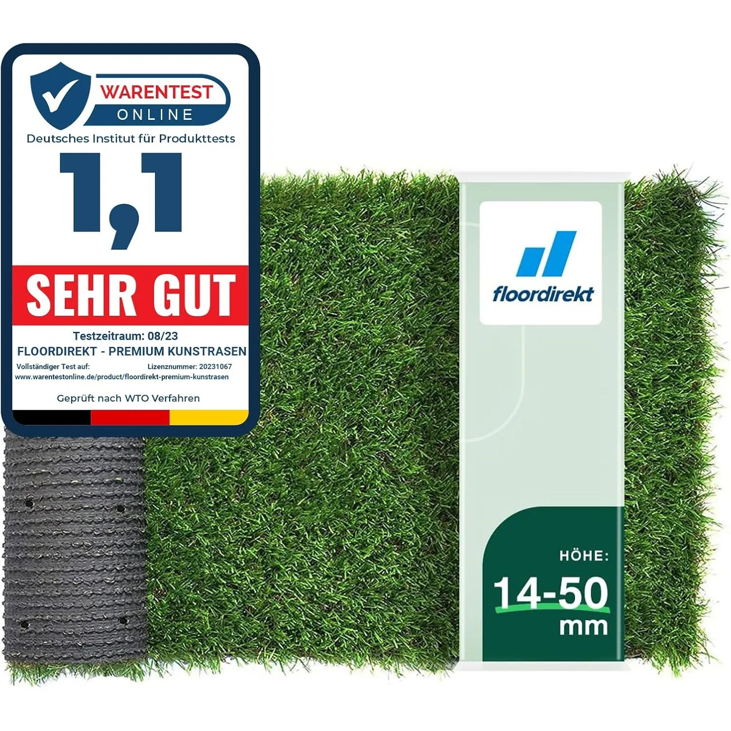 Floordirekt Sky Kunstrasen Outdoor Rasenteppich Meterware - Grasteppich - Rollrasen - Kunststoffrasen - Rasen für Balko…
