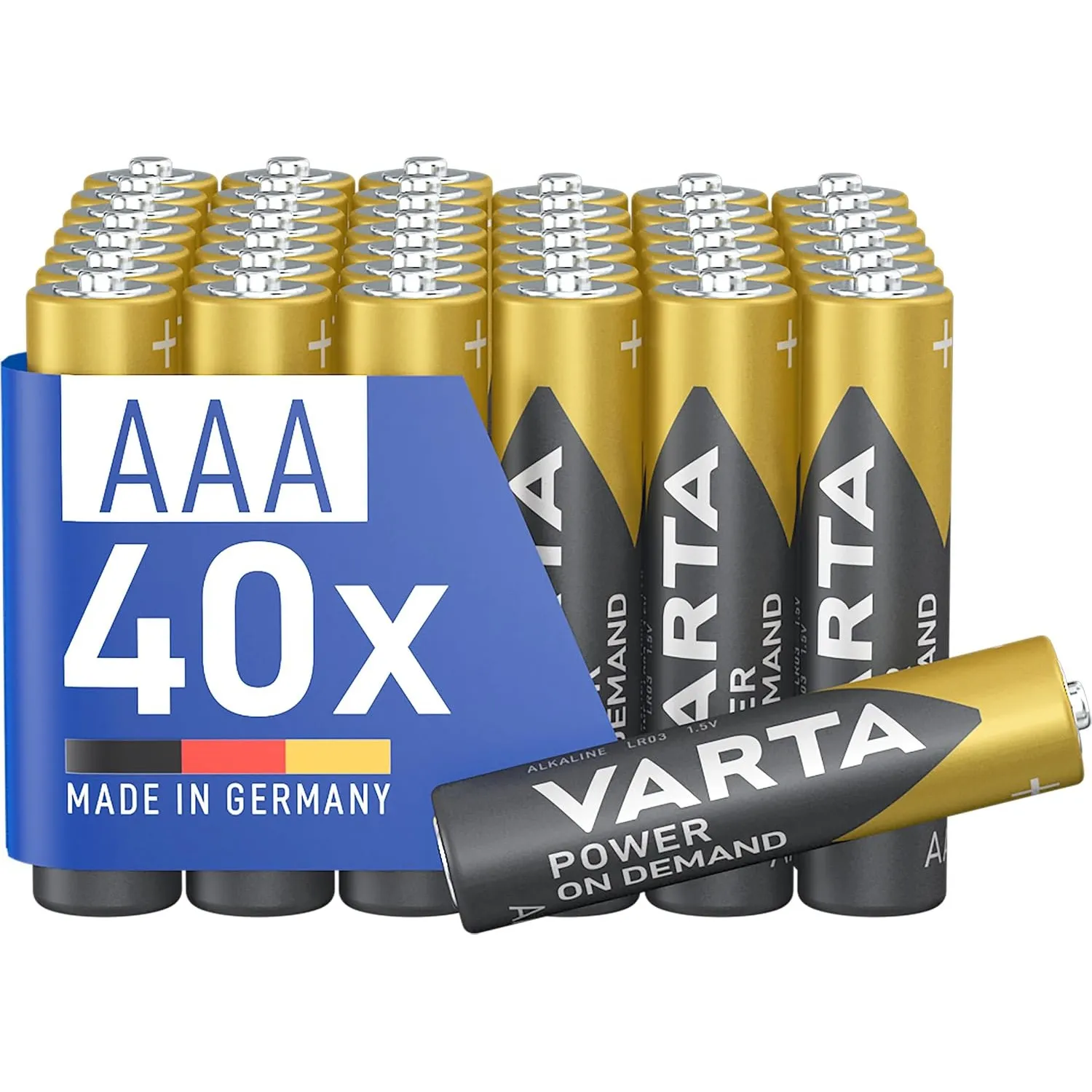 VARTA Batterien AAA, 40 Stück, Power on Demand, Alkaline, 1,5V, Vorratspack in umweltschonender Verpackung, ideal für C…