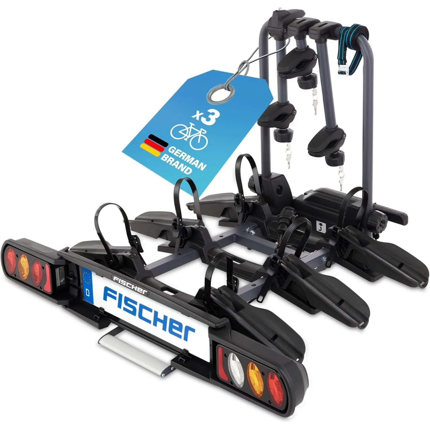 FISCHER Kupplungsfahrradträger ProlineEvo 3 I Fahrradträger Anhängerkupplung I Fahrradträger Auto I Fahrradträger E-Bike