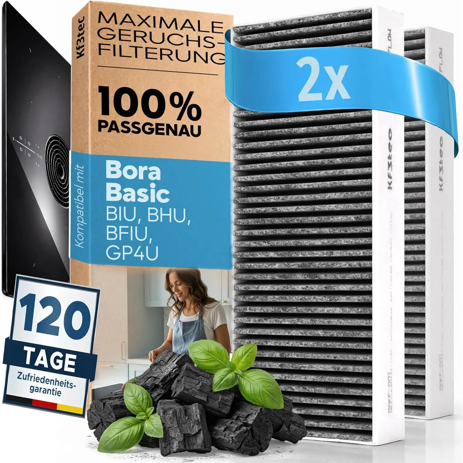 Aktivkohlefilter-Set für Bora Basic BAKFS und BIU/BHU/BFIU Dunstabzugshauben/Maximal 2 Stück pro Kunde