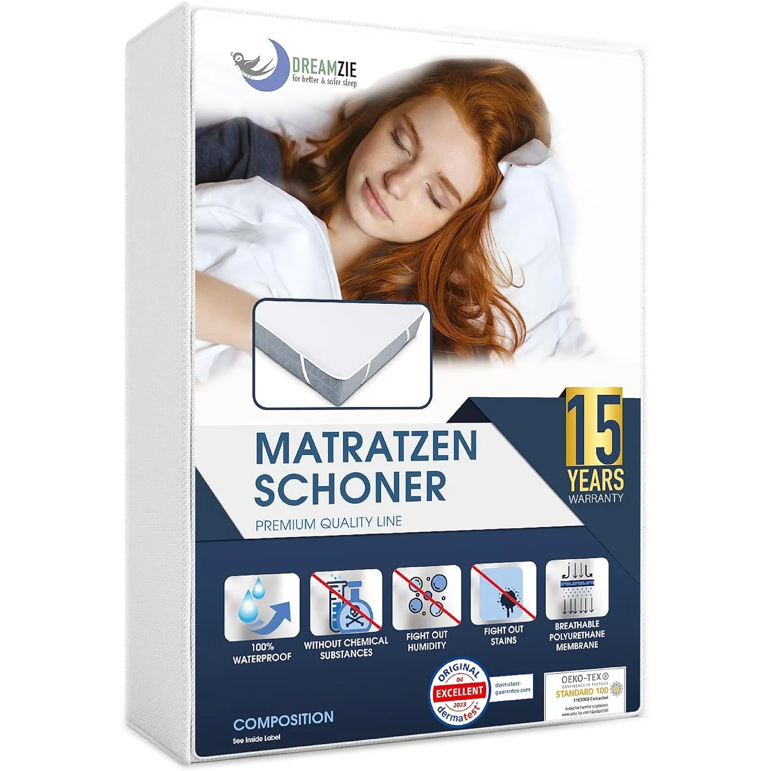 Dreamzie - Matratzenschoner 100x200cm - Wasserdicht - Baumwolle