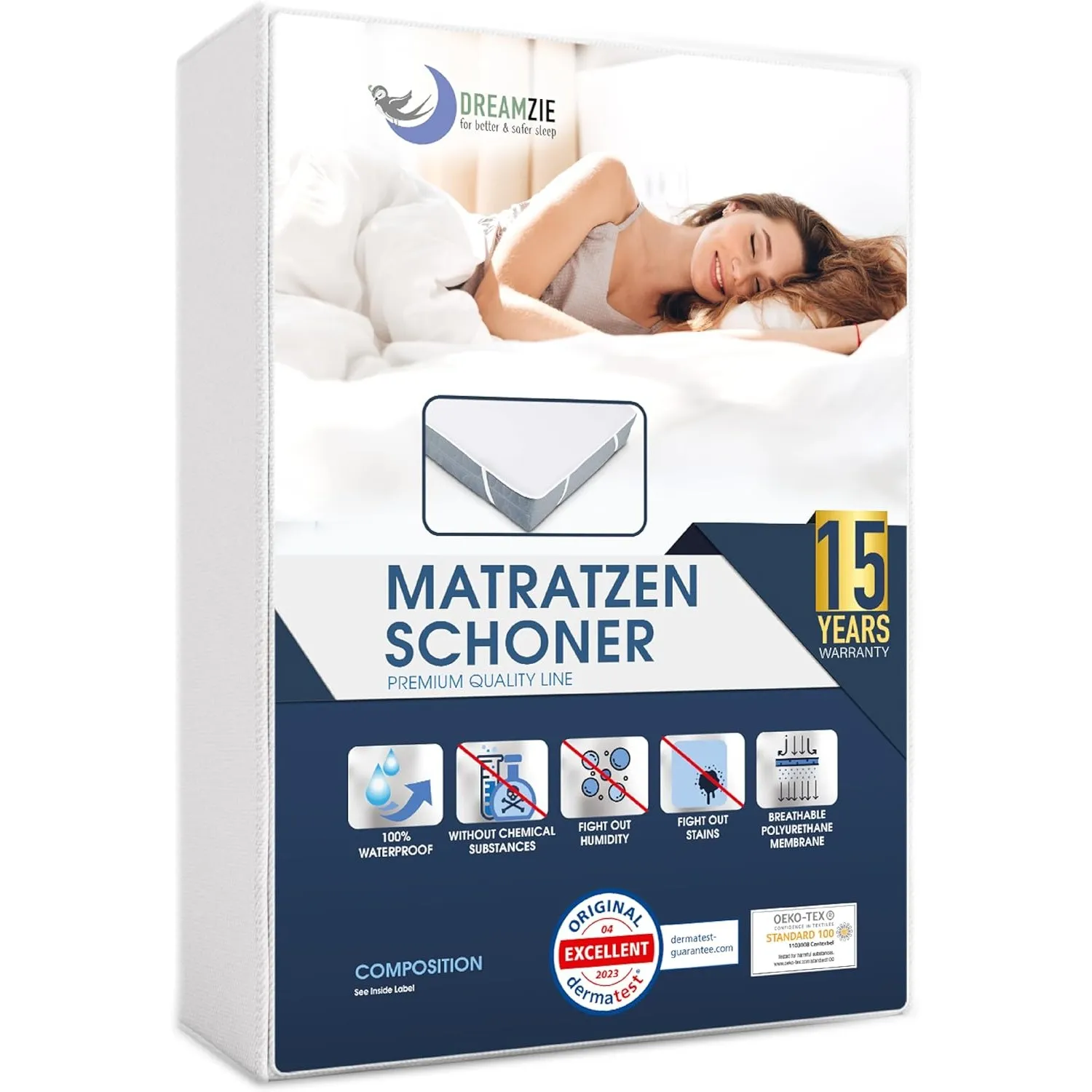 Dreamzie - Matratzenschoner 140x190/200cm - Wasserdicht - Baumwolle