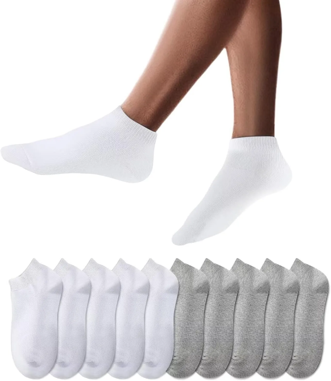 YouShow Sneaker Socken Herren Damen 10 Paar Kurze Halbsocken Quarter Baumwolle Unisex