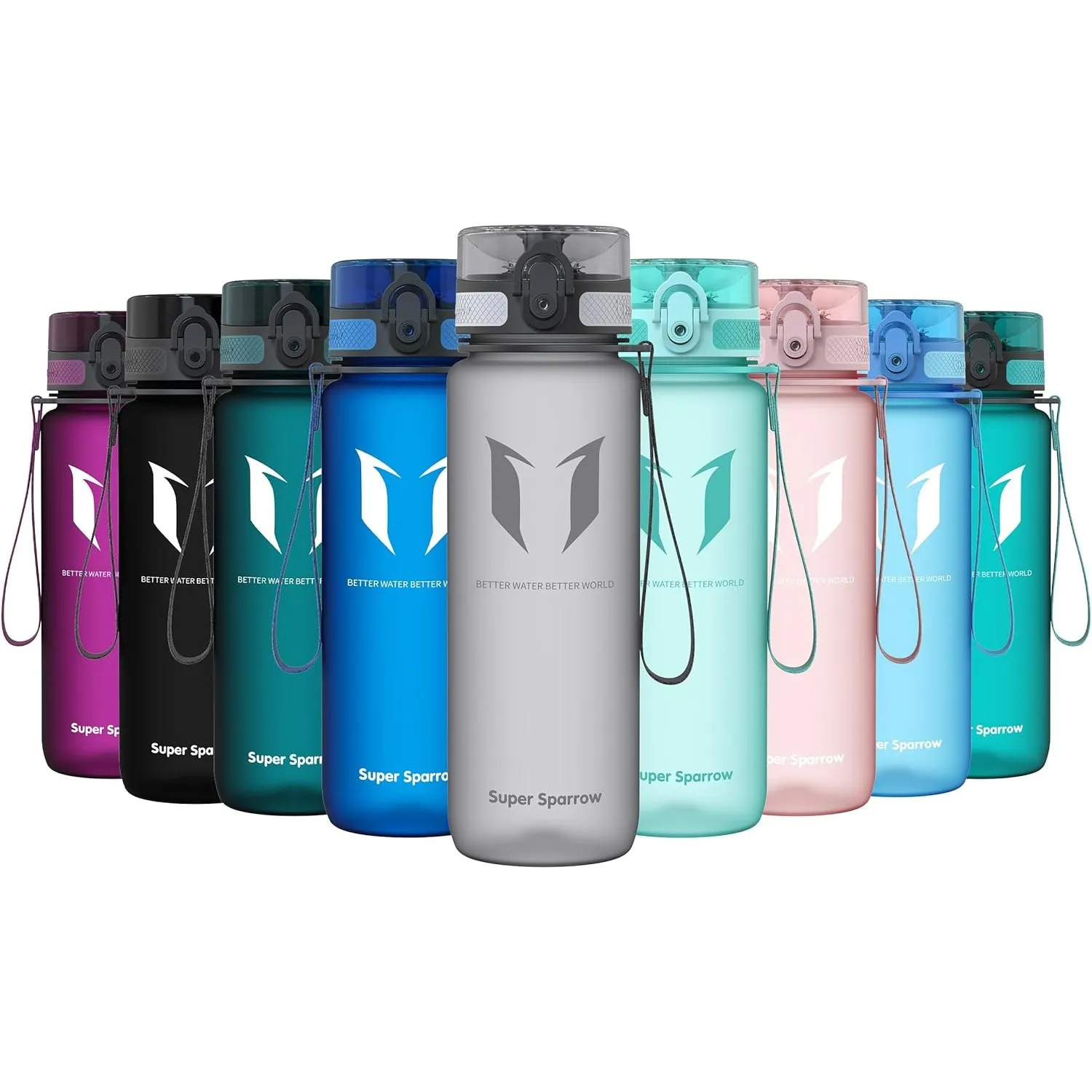 Super Sparrow Trinkflasche - Tritan Wasserflasche - 350ml, 500ml, 750ml, 1000ml - BPA-frei - Ideale Sportflasche - Spor…