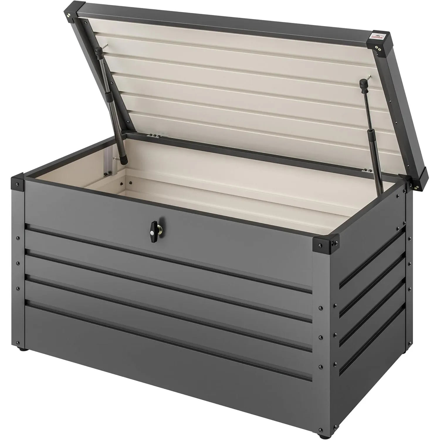 Gardebruk Gartenbox wetterfest, Metall, abschließbar, 385L inkl. Handschuhe