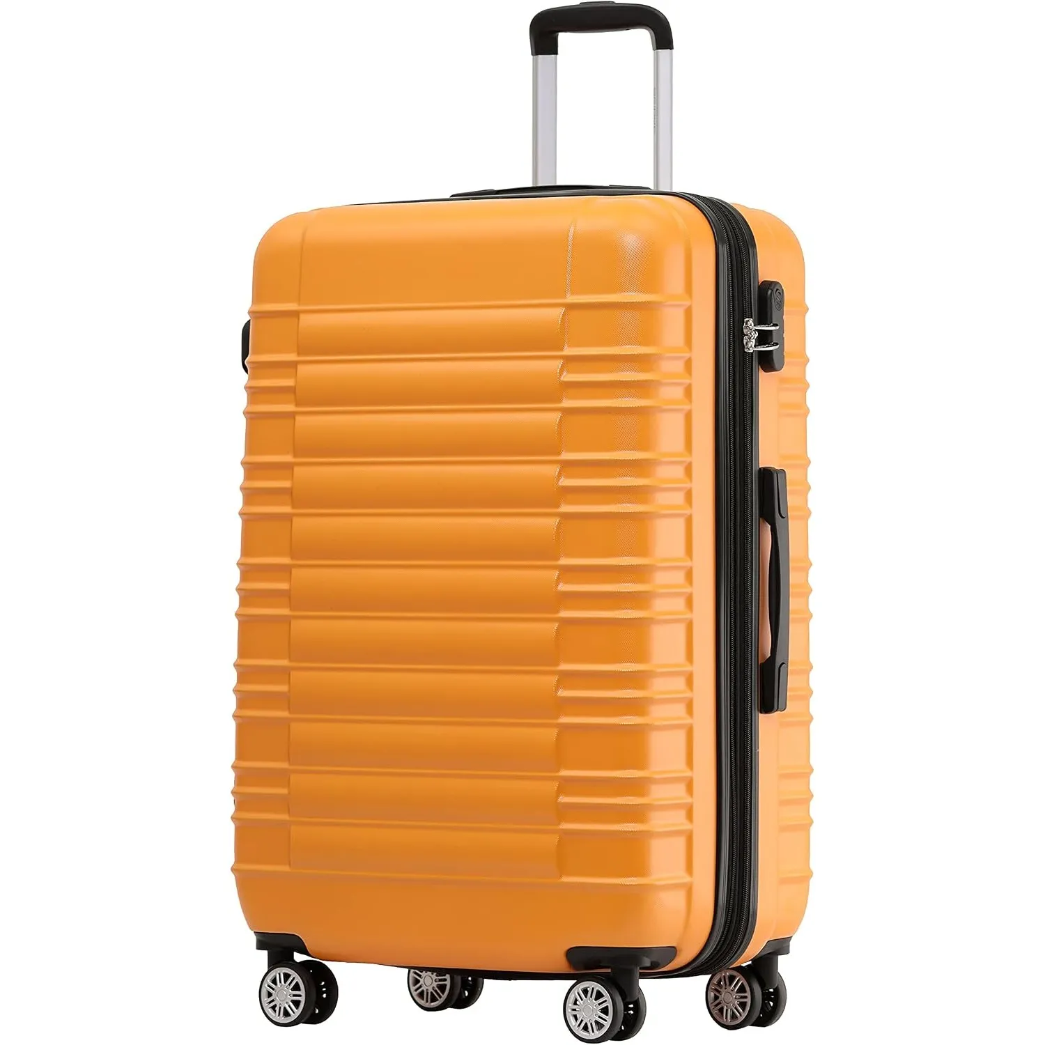 BEIBYE 2088 Zwillingsrollen Reisekoffer Koffer Trolleys Hartschale M-L-XL-Set (Orangen, M)