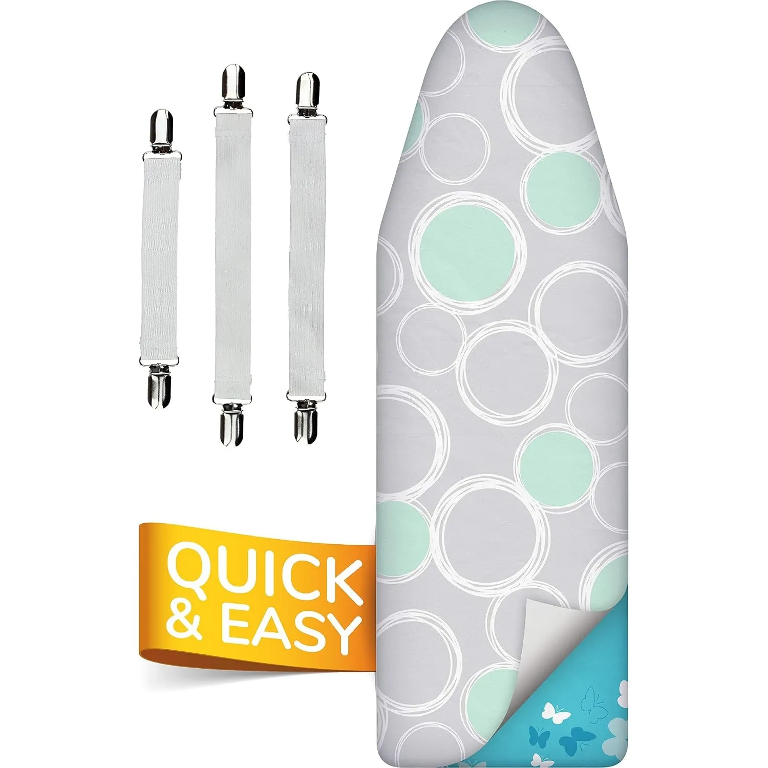 Super Soft 5 Schichten Turbo-Bügelbrettbezug 120x45, ÖKOTEX Baumwoll-Polsterung, schneller mit Thermoreflexion, 5 Größe…