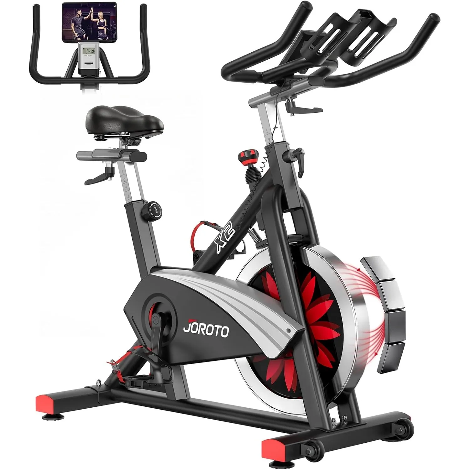 JOROTO X2|X2PRO Heimtrainer Fahrrad, Leises Ergometer Hometrainer Fahrrad mit Einstellbarem Magnetischem Widerstand, LC…