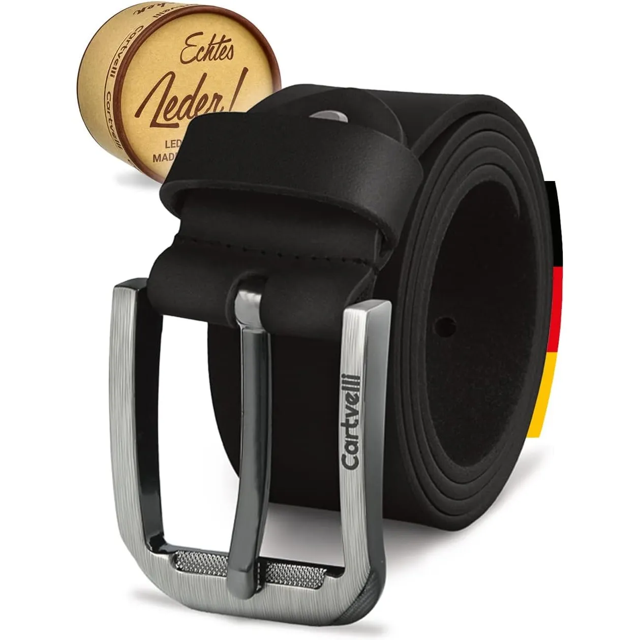 Premium Ledergürtel Herren Made in Germany mit Geschenkbox - Echtleder-Gürtel 40mm