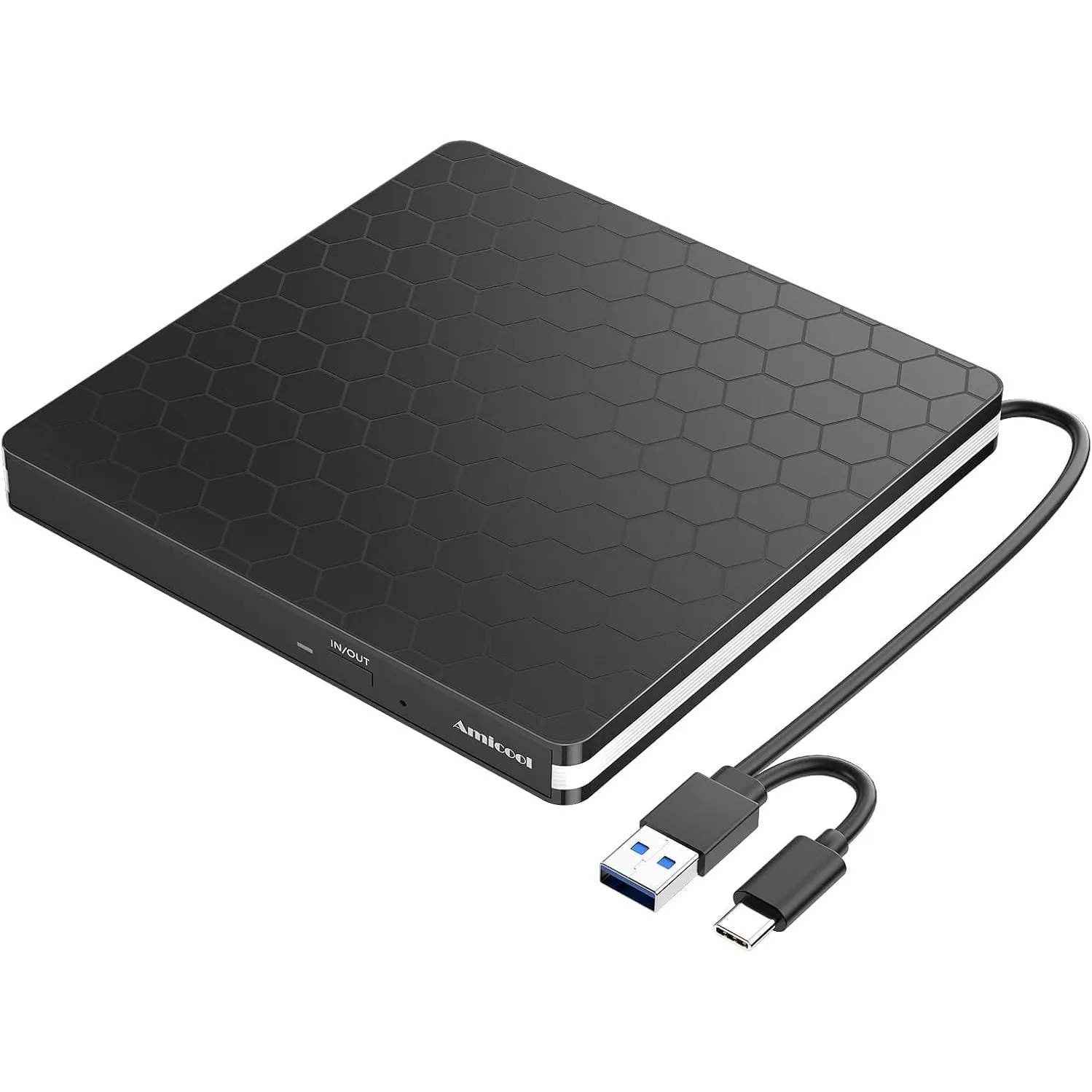 External DVD Drive, Amicool USB 3.0 Type-C CD DVD +/-RW Optical Drive USB C Burner Slim CD/DVD ROM Rewriter Writer Read…