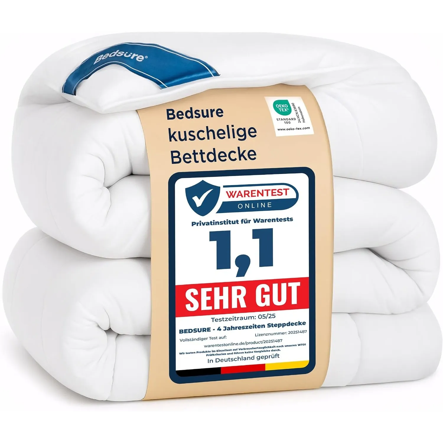 BEDSURE Bettdecke 155x220 Ganzjahresdecke Steppdecke - Oeko-TEX Duvet