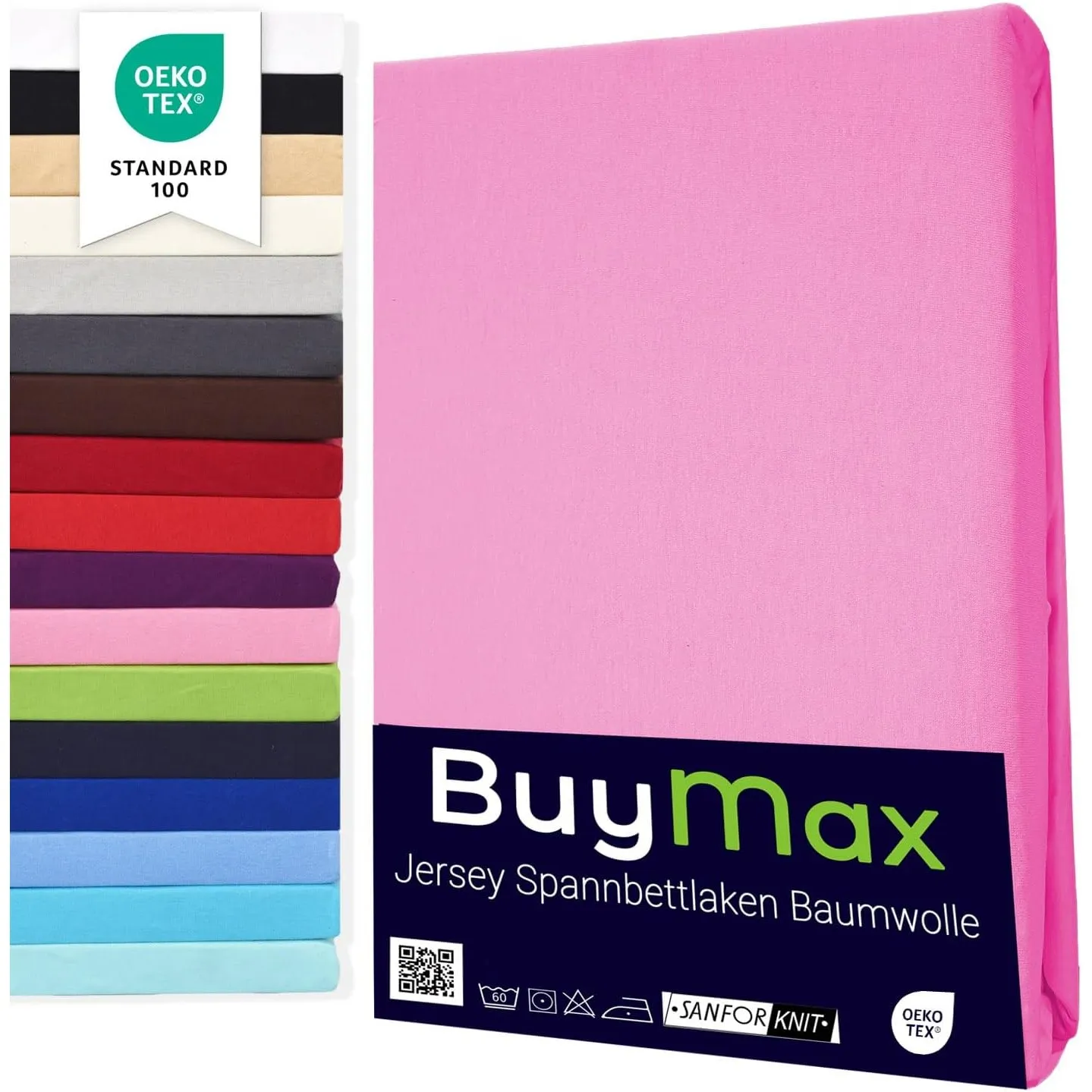 Buymax Topper Spannbettlaken 180x200 cm Spannbetttuch 100% Baumwolle Jersey für Matratzentopper bis 12 cm Matratzenhöhe…