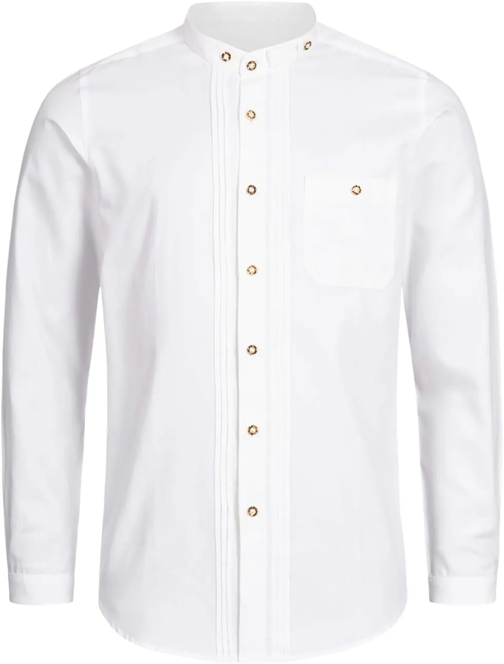 Stockerpoint Trachtenhemd OC-Fredi | Weiss mit Stehkragen| Regular Fit