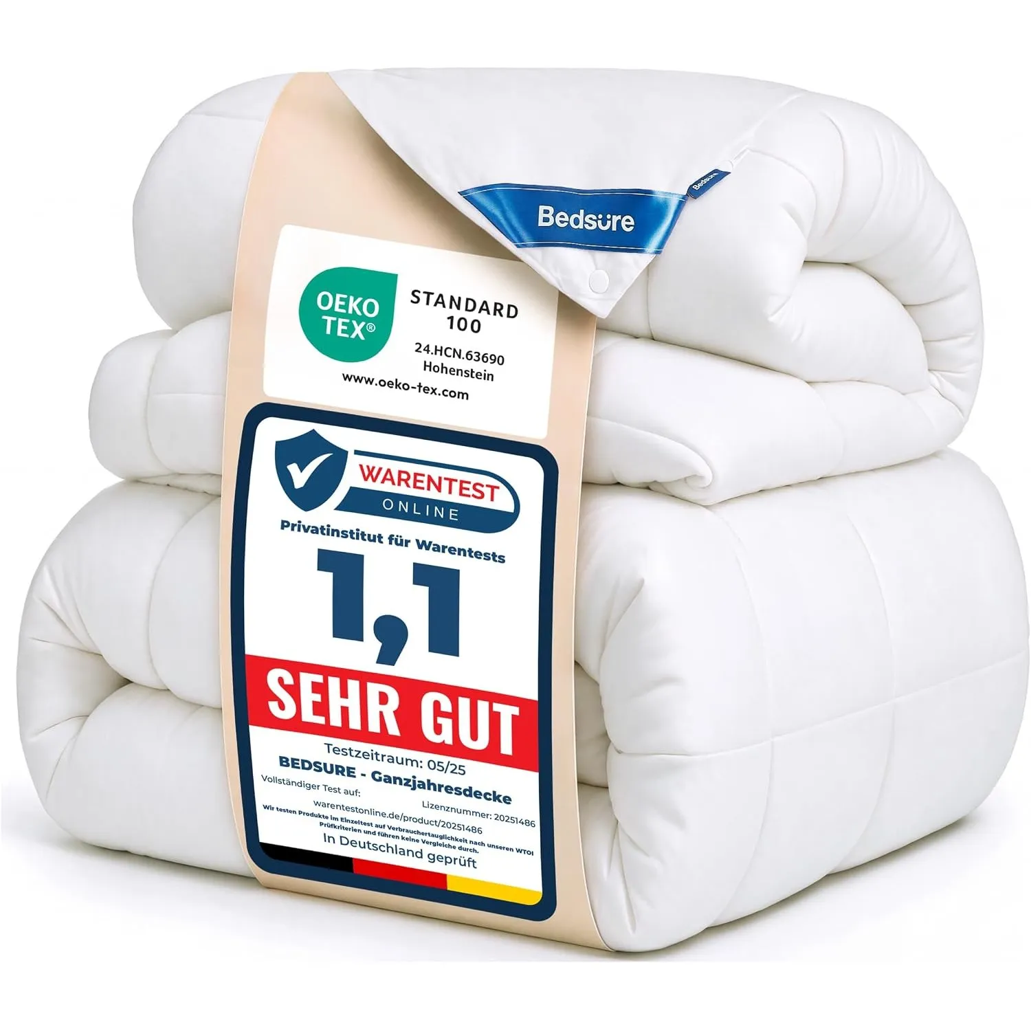 BEDSURE Bettdecke 135x200 Winterdecke 450gsm - 4 Jahreszeiten 2 teilig