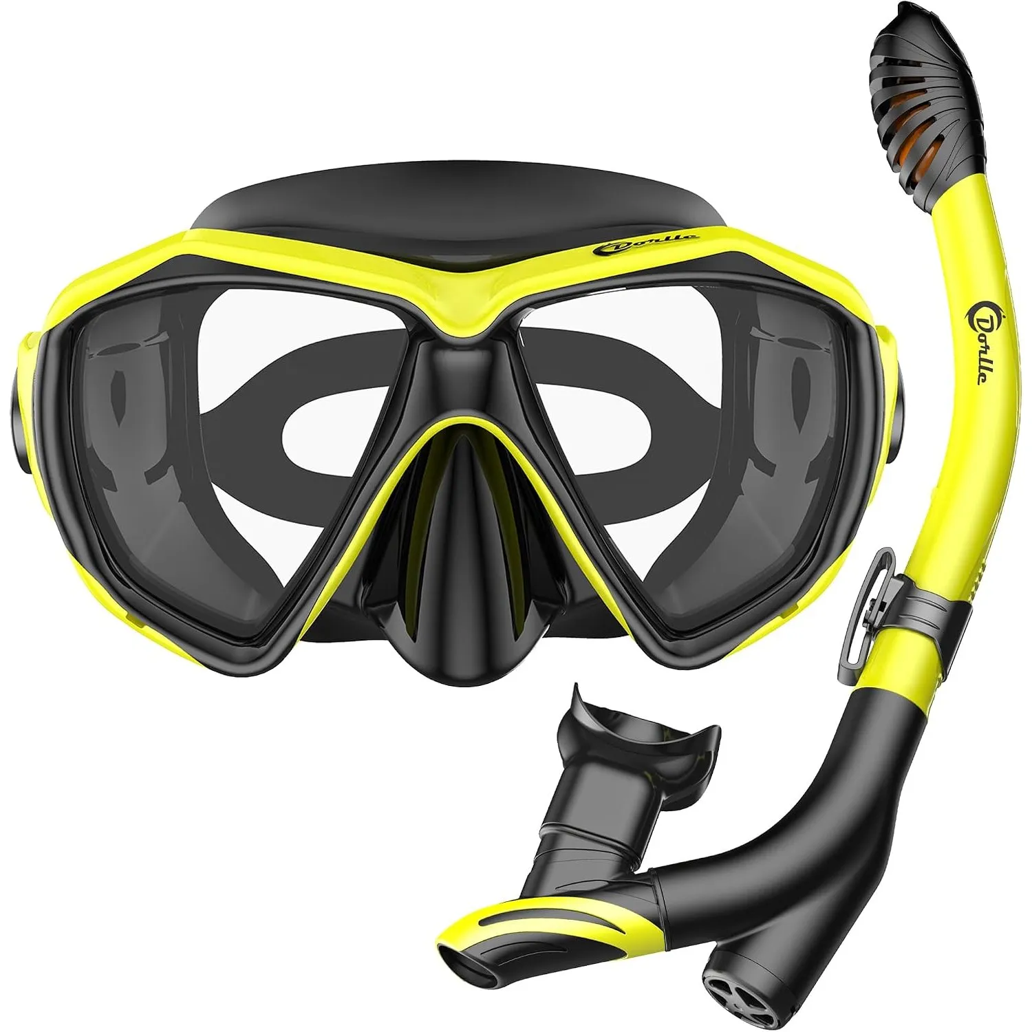 Dorlle Schnorchelset Schnorcheln Set mit Schnorchel und Taucherbrille，wasserdichte Tauchmaske Anti-Fog Anti-Leck aus Ge…