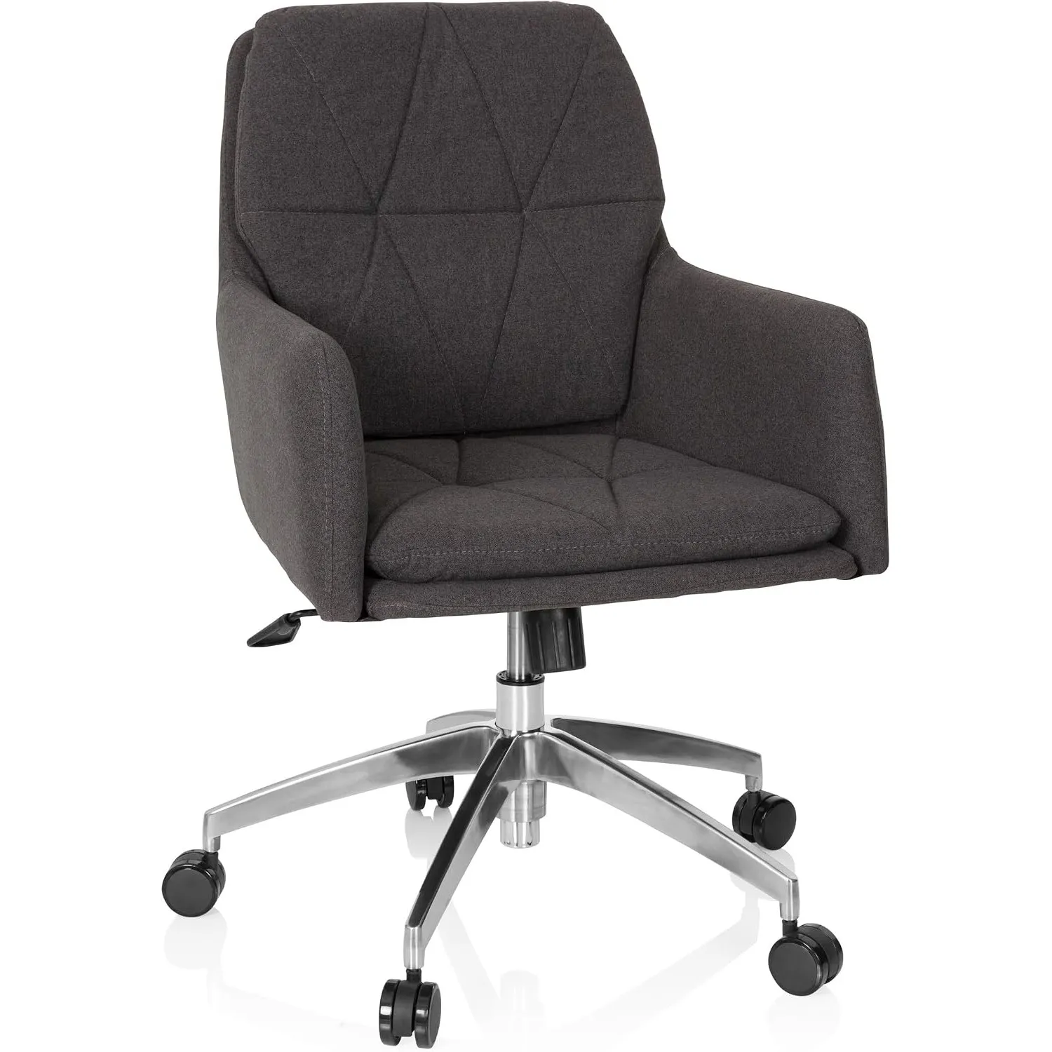 hjh OFFICE 670946 Home-Office Sessel Shake 350 Stoff Grau moderner Drehsessel mit Rollen, höhenverstellbar