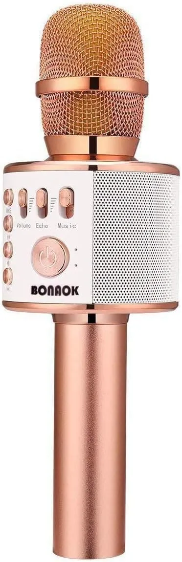 BONAOK Children’s Karaoke Microphone, Portable 3-in-1 Bluetooth Microphone, Hand Microphone, Birthday Gift, Home Party …