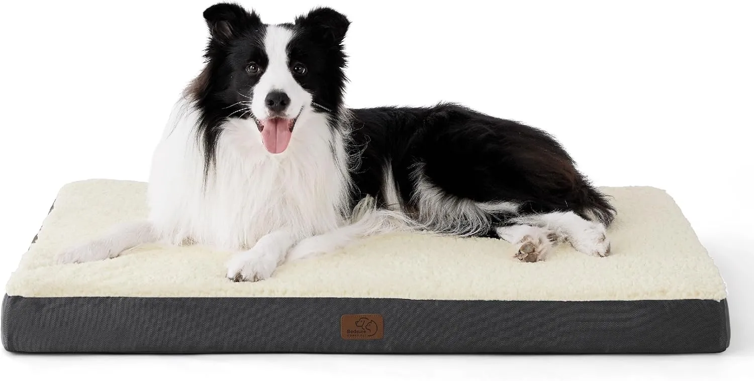 BEDSURE orthopädisches Hundebett Grosse Hunde - 91x69x7.6cm Hundekissen flauschig Hundematte waschbar Hundematratze in …