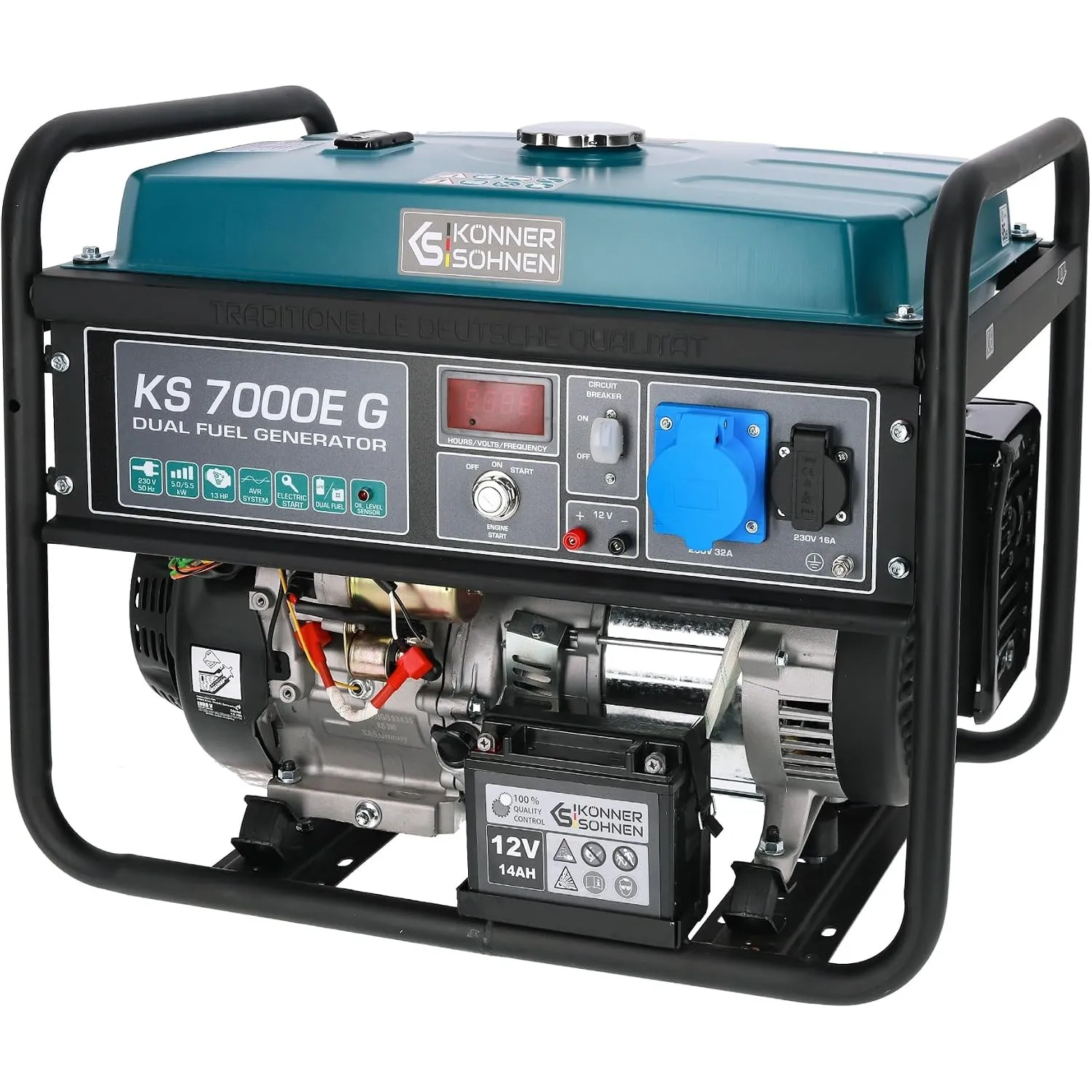 Könner&Söhnen KS 7000E G LPG/Benzin-Generator 5500W, 4-Takt Stromerzeuger