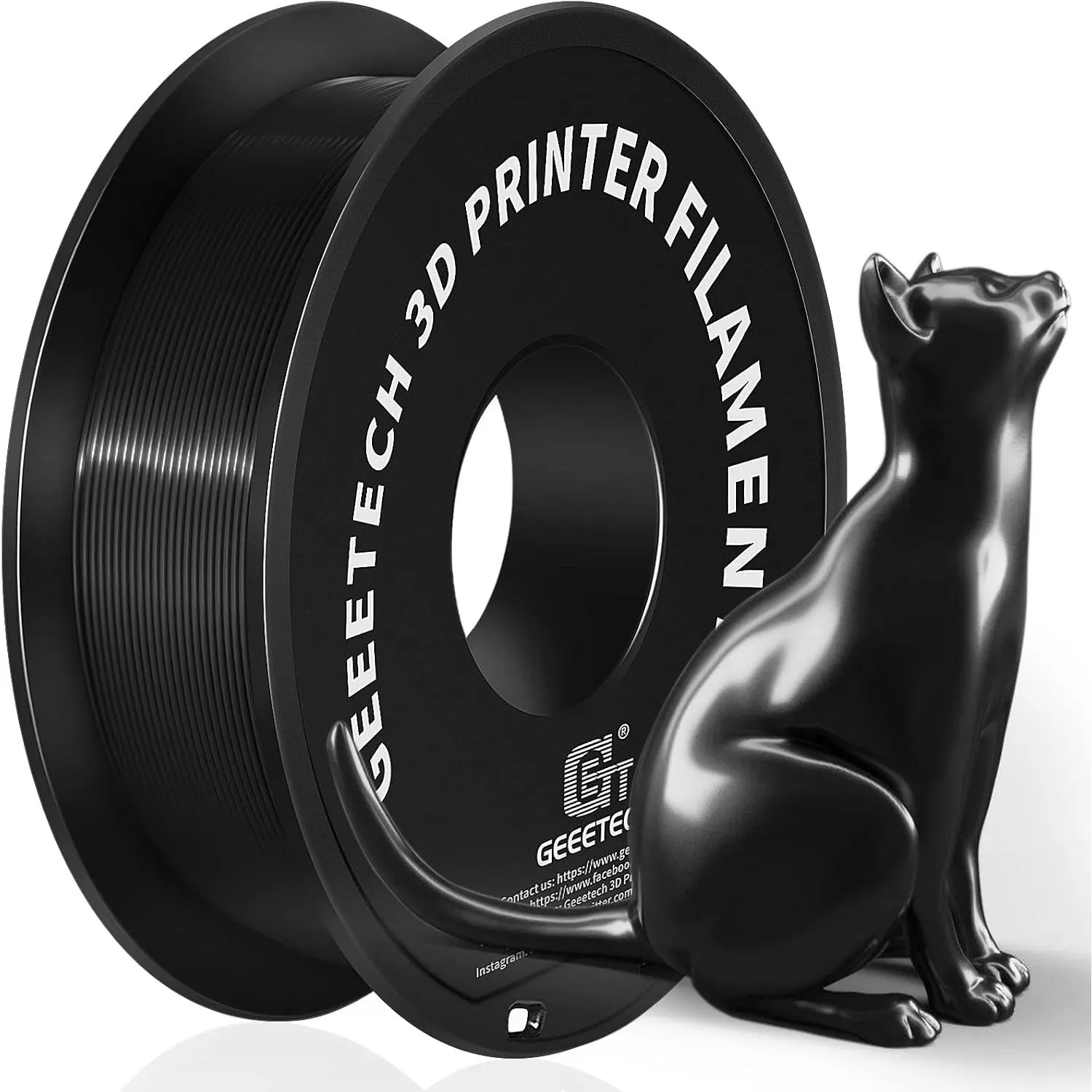 GEEETECH PLA Filament 1,75mm Silk Schwarz, 3D Filament PLA für 3d Drucker 1kg spool