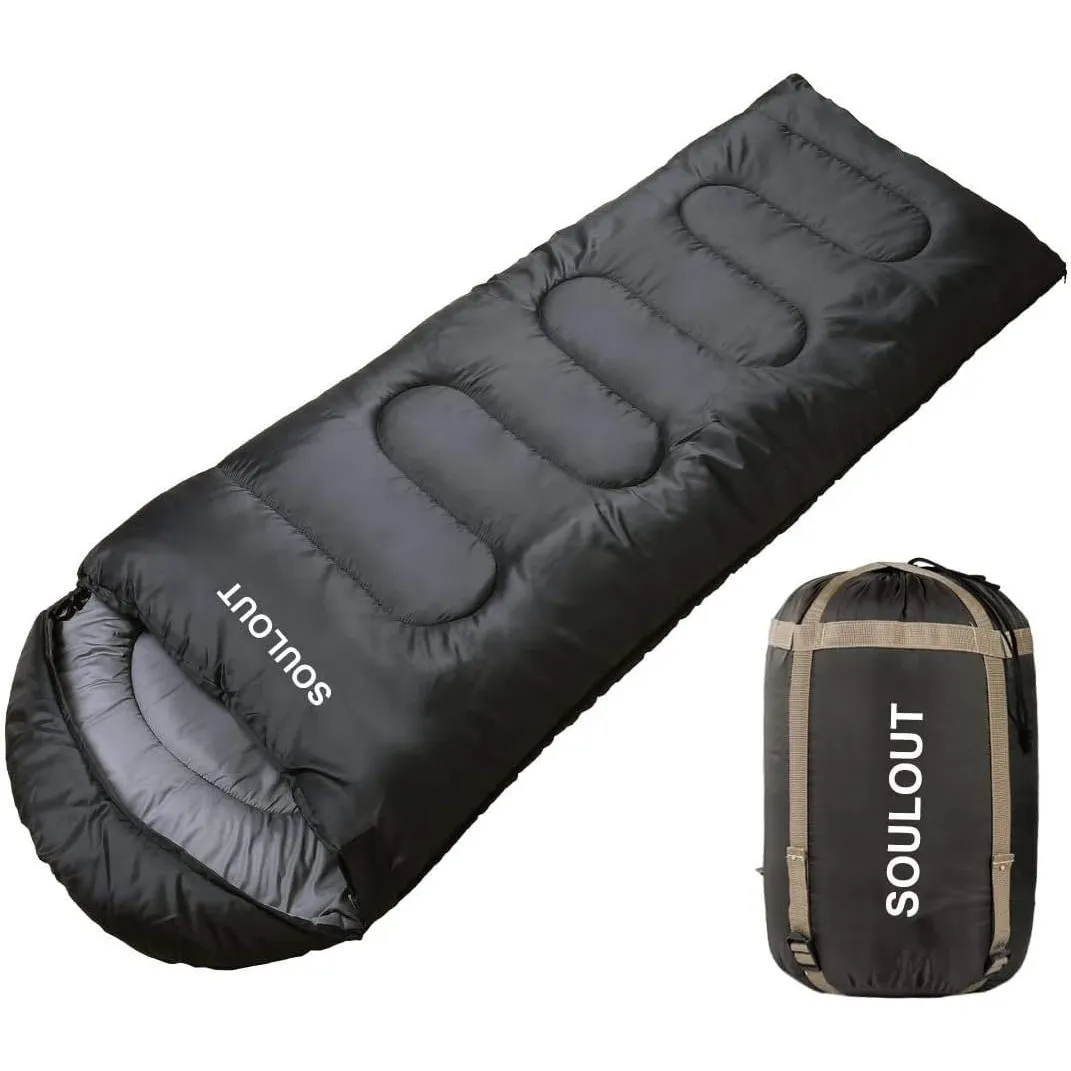 SOULOUT Schlafsack 3-4 Jahreszeiten - Wasserdichter Leichter Deckenschlafsack für Camping, Reisen und Outdoor-Aktivität…