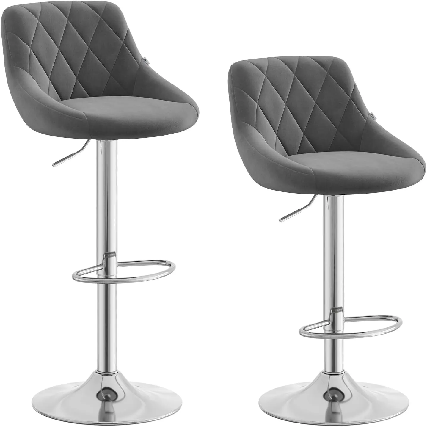 WOLTU Barhocker 2er Set, Barstuhl höhenverstellbar, Samtsitz