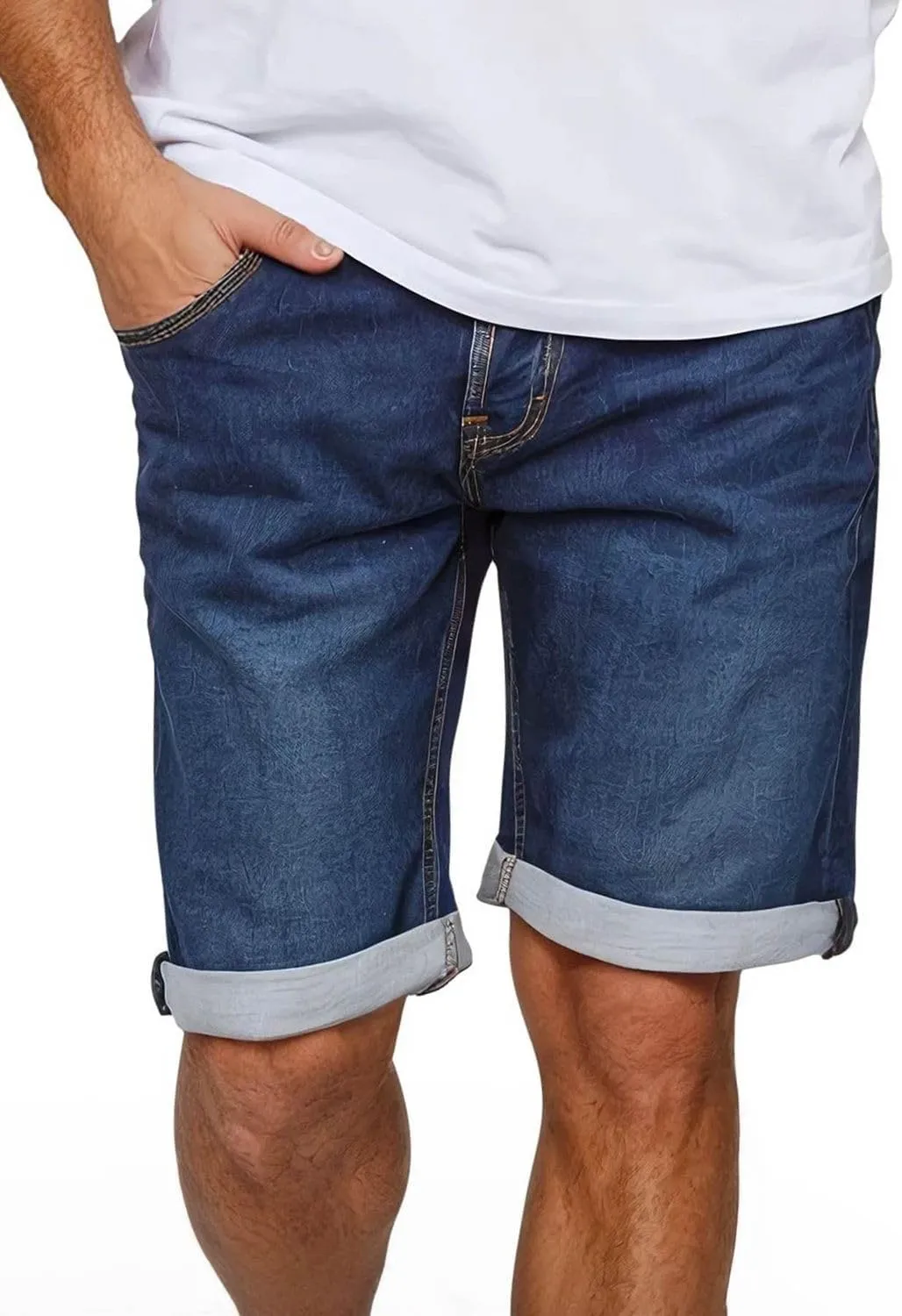 MUSTANG Jeans Shorts Men's Stretch Short Regular Fit Chicago Real X Short Trousers Summer Denim Plain Blue Grey Black B…