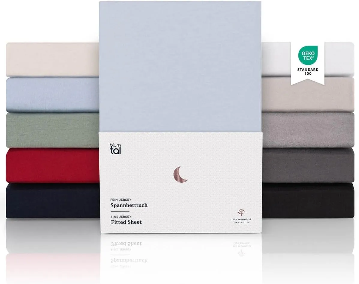 Blumtal® Premium Fitted Sheet 90 x 200 cm Jersey – Oeko-Tex Certified Fitted Sheet 90 x 200 cm 100% Cotton – Fitted She…