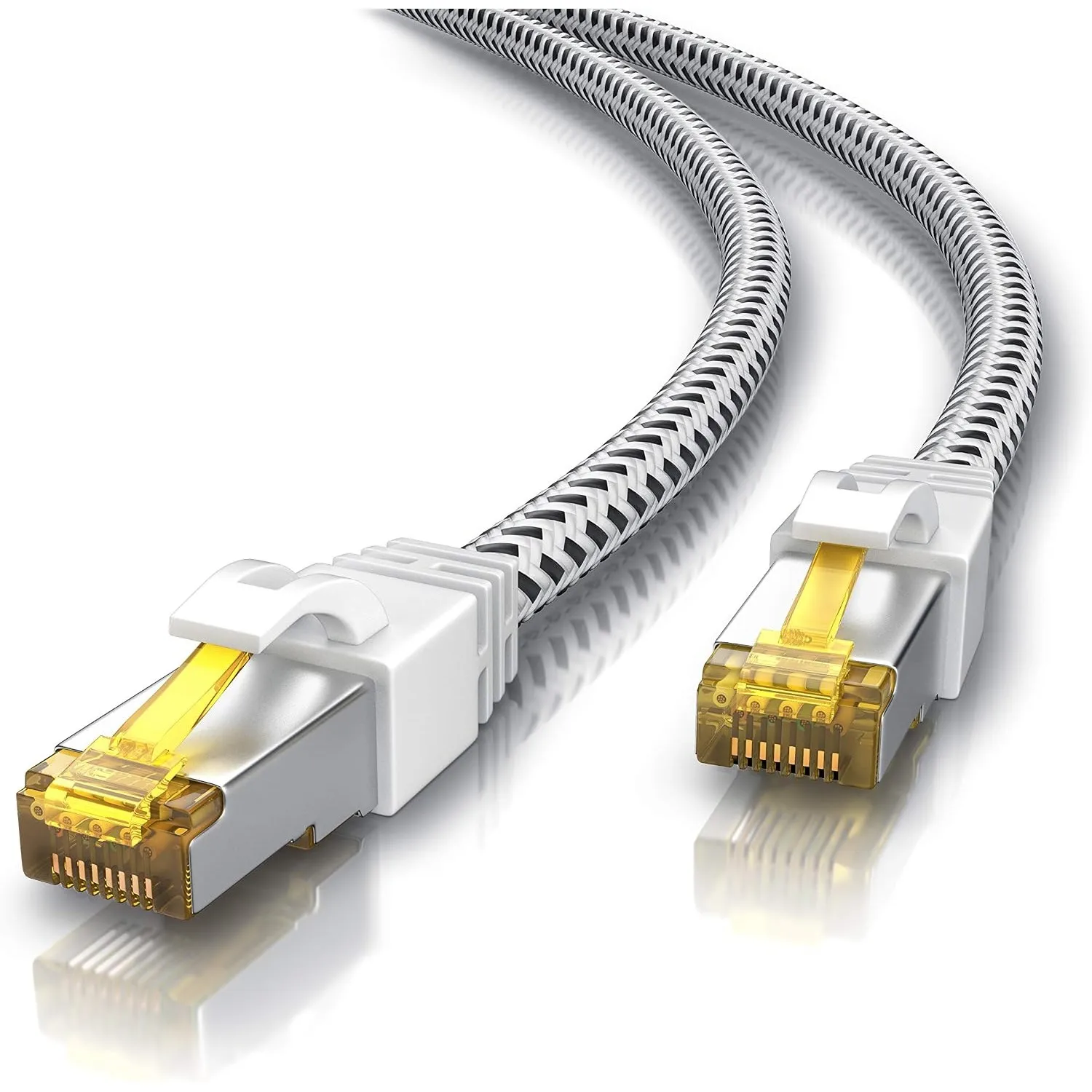 CSL - 5m CAT 7 Netzwerkkabel Gigabit Ethernet LAN Kabel - Baumwollmantel - 10000 Mbit s - Patchkabel - Cat.7 Rohkabel S…