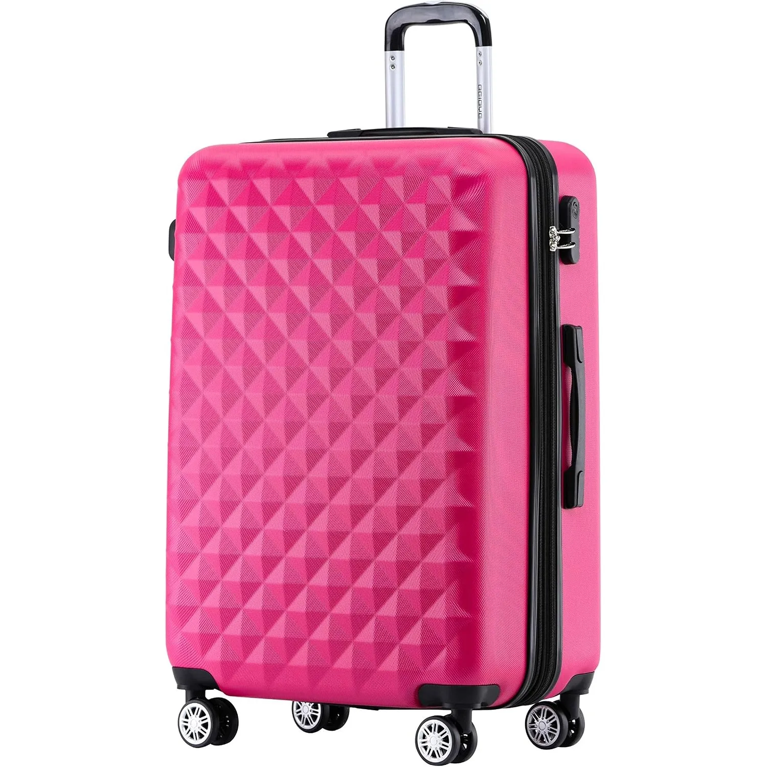 BEIBYE Zwillingsrollen 2066 Hartschale Trolley Koffer Reisekoffer Gepäck M-L-XL-Set (Peach, XL)