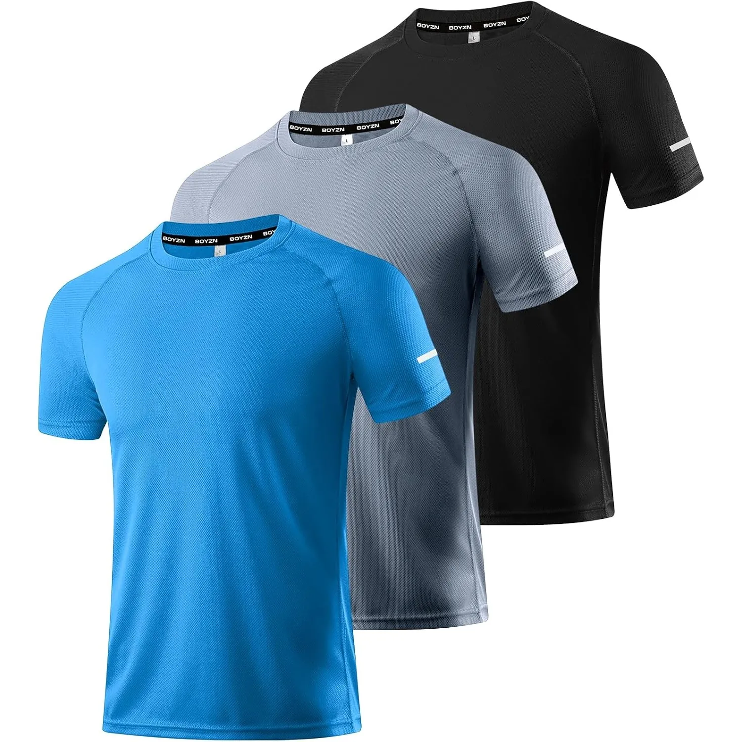 Boyzn 1, 3, 5 or 7er Pack Sport Tshirts Herren Kurzarm T-Shirts Funktionsshirt Laufshirt Schnelltrocknend Atmungsaktive…
