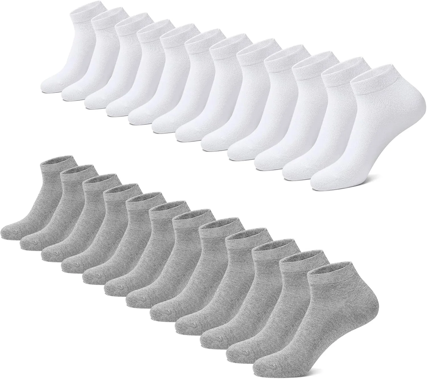 FALARY Sneaker Socken Herren & Damen bio Baumwolle 12 Paar Sneakersocken Kurze Socken Sportsocken Halbsocken Socks Unis…