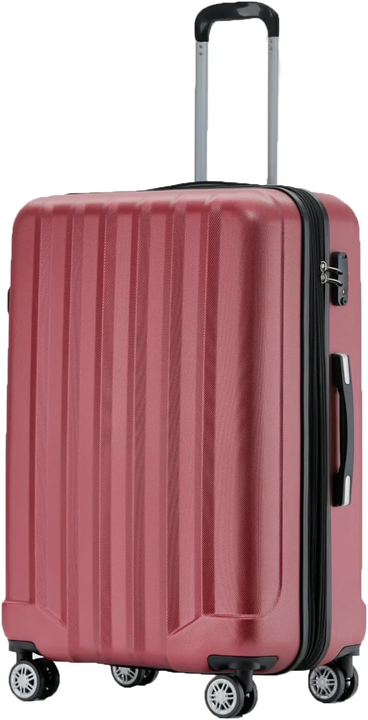 Beibye TSA-Lock 2080 Cabin Luggage, Twin Roller Travel Case, Luggage Trolley Case Set, XL / L / M Board Case, wine red