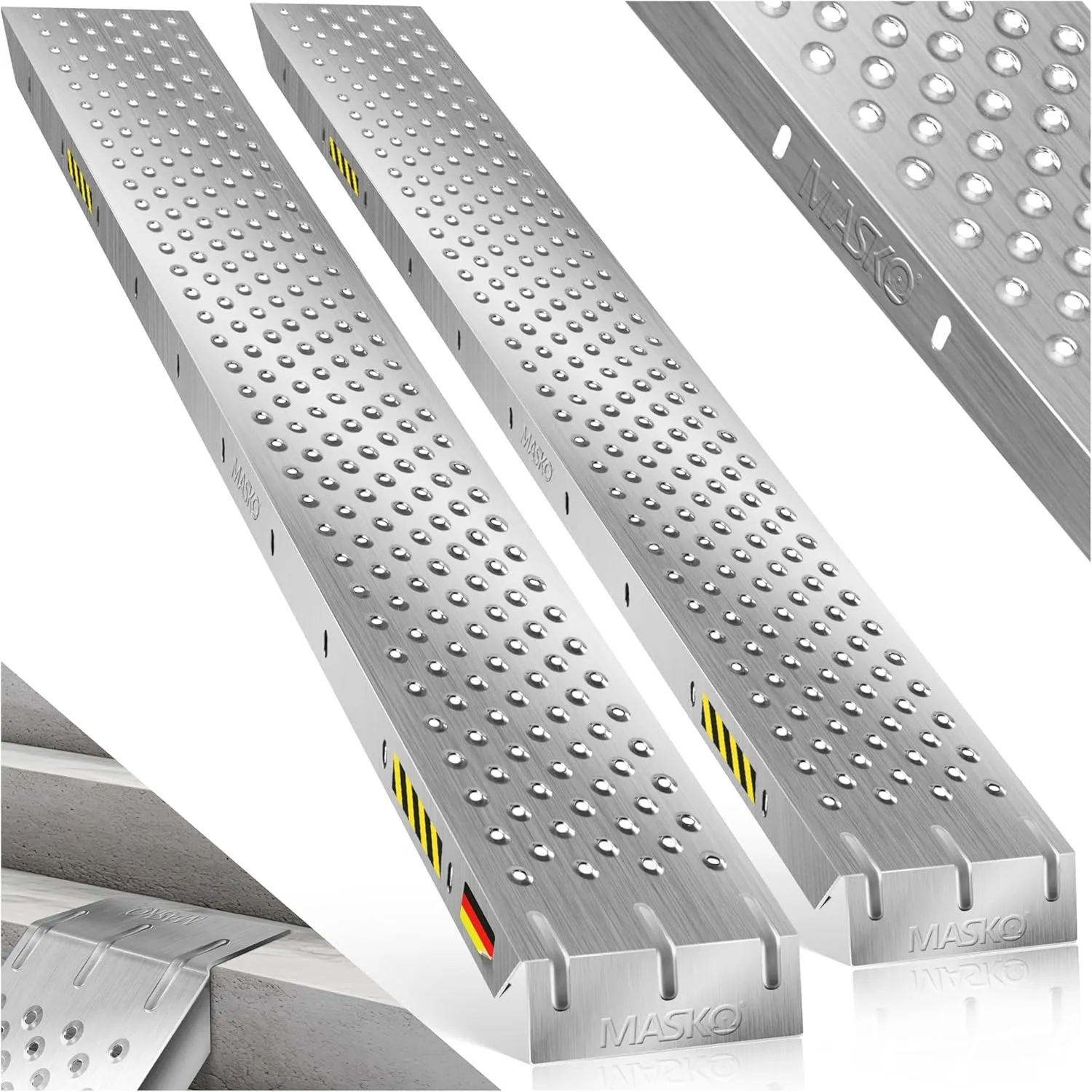MASKO® 2X Auffahrrampe | Verladerampe | Verladeschiene | verzinkter Stahl | Antirutsch | 200kg* Pro Stück | Max 400kg* …