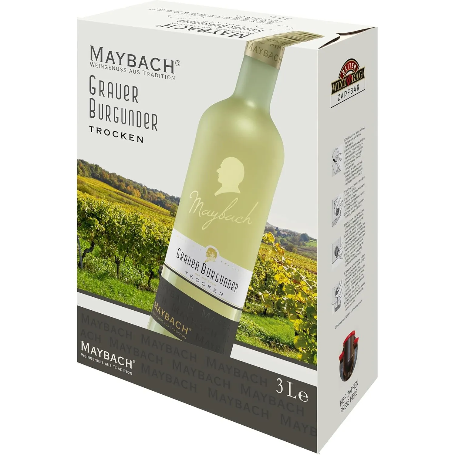 Maybach Grauer Burgunder, Weißwein Trocken (1 x 3,0l)