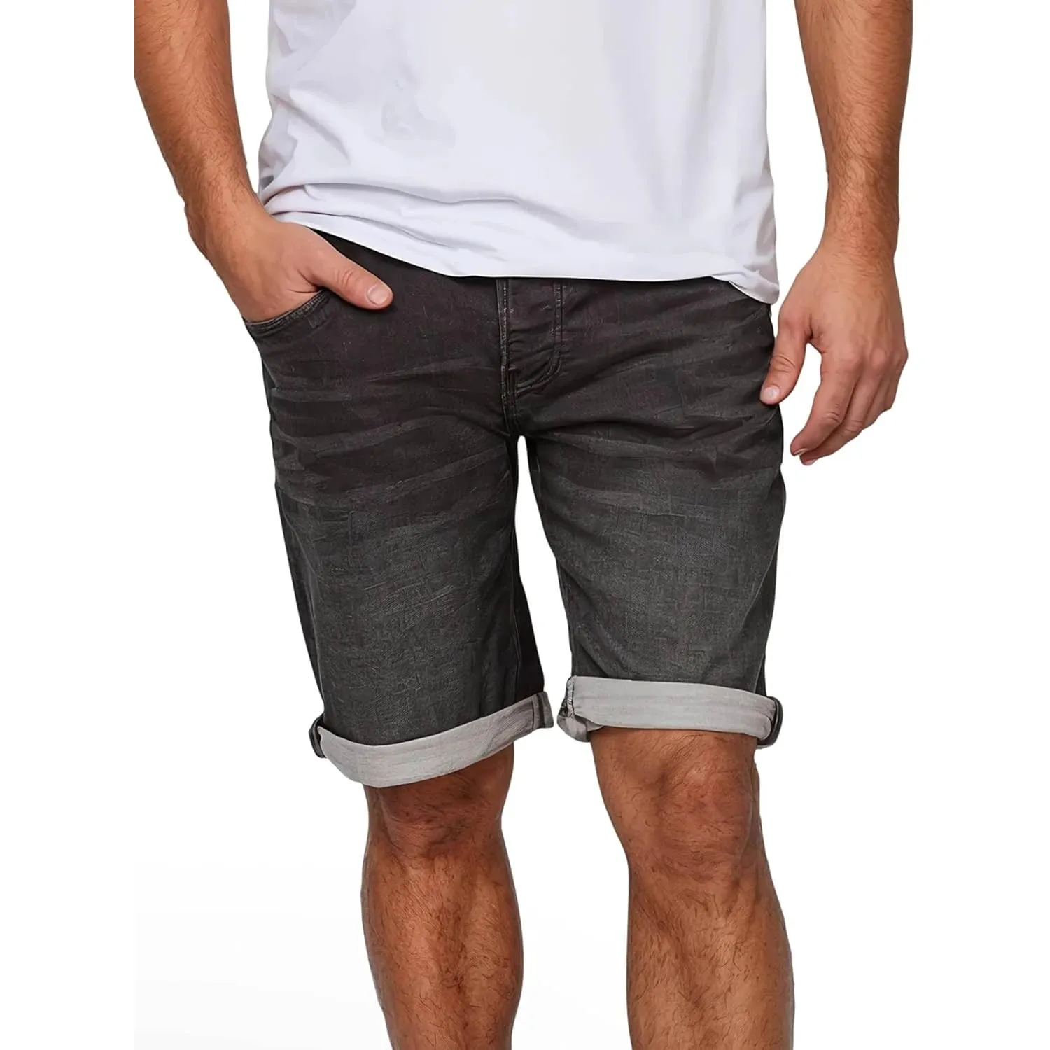 MUSTANG Jeans Shorts Herren Stretch Kurz Regular Fit Chicago Real X | Kurze Hosen Sommer Denim Einfarbig Blau Grau Schw…