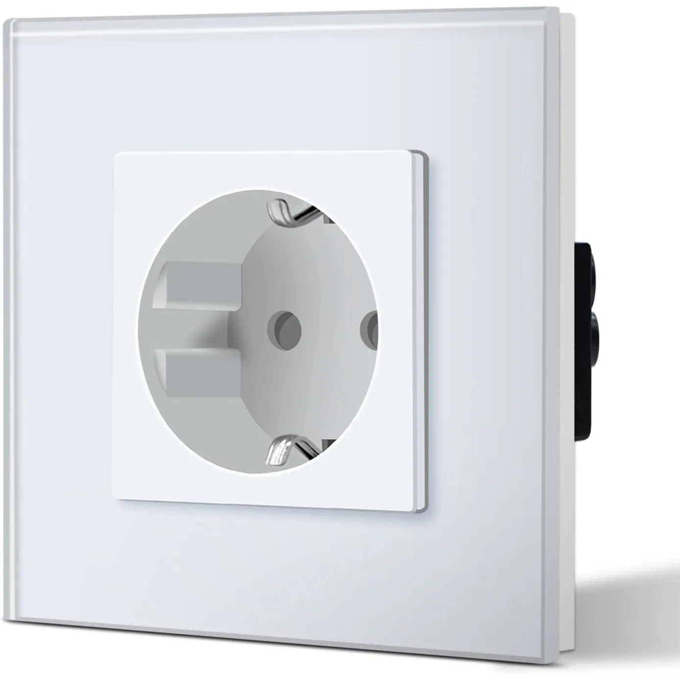 BSEED Schuko Steckdose 1 Fach EU-Standard Einzel Wandsteckdose Kristall Glas Platte 16Amp 250 V Verlängerungssteckdosen…