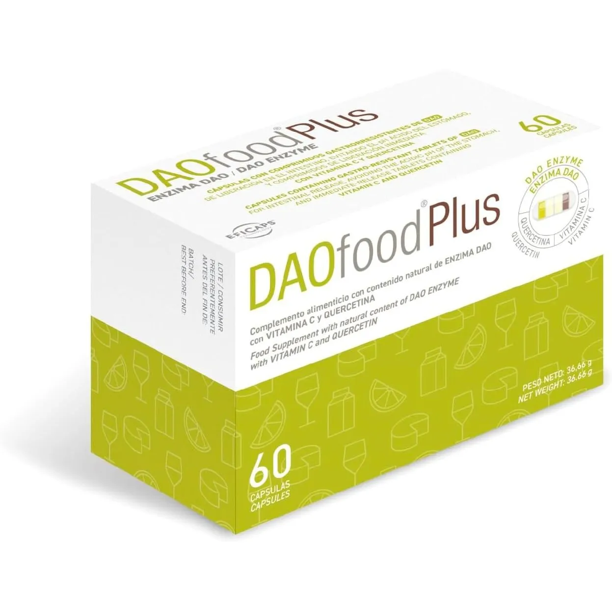 DR Healthcare - DAOfood Plus - DAO-Enzym - Quercetin und Vitamin C - Trägt zum Gleichgewicht der Nahrungsmittelhistamin…