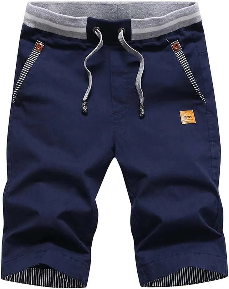 Tansozer Men's Summer Chino Elasticated Shorts