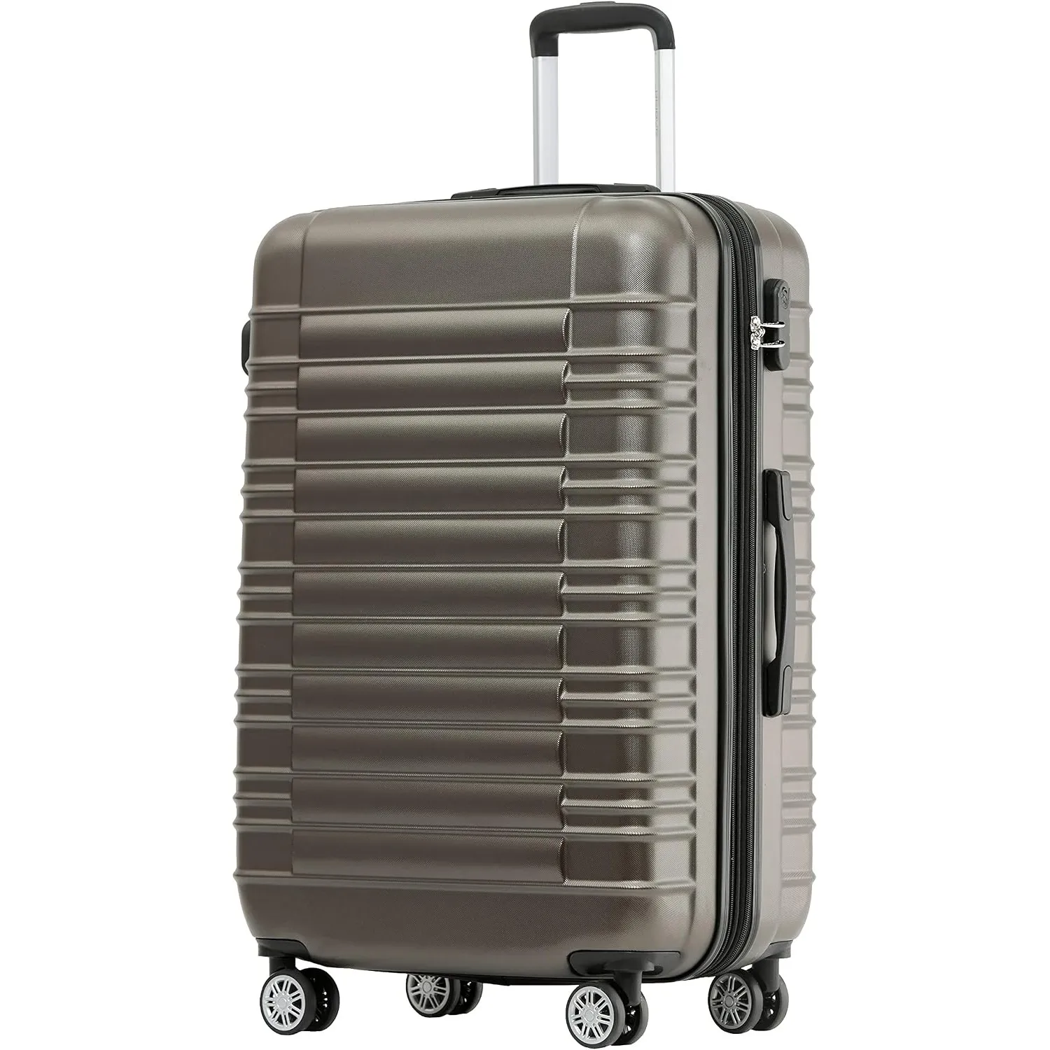 BEIBYE 2088 Zwillingsrollen Reisekoffer Koffer Trolleys Hartschale M-L-XL-Set (Coffee, M)