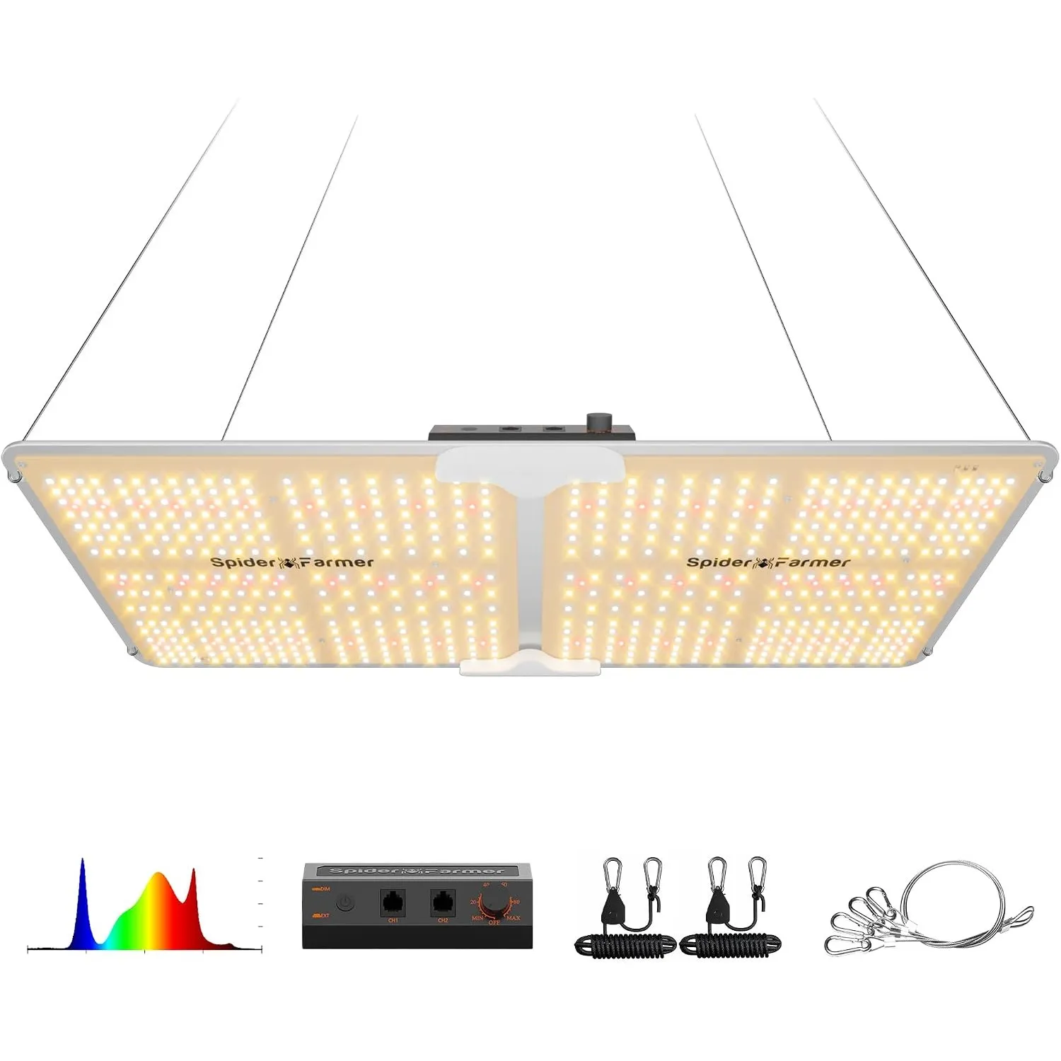 Spider Farmer SF2000 LED Grow Lampe Dimmbar Vollspektrum 60x120cm Zelt