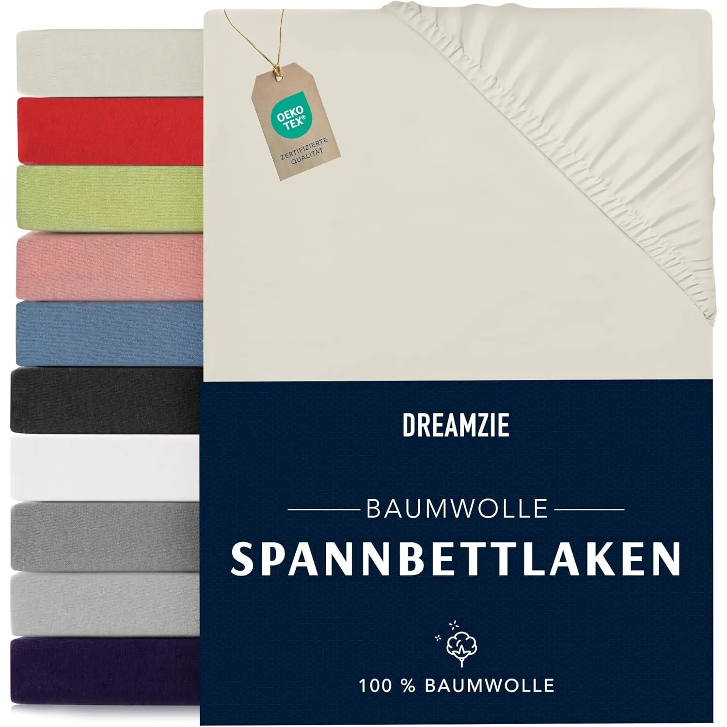 Dreamzie - Spannbettlaken - 200x200cm - 100% Baumwolle Jersey