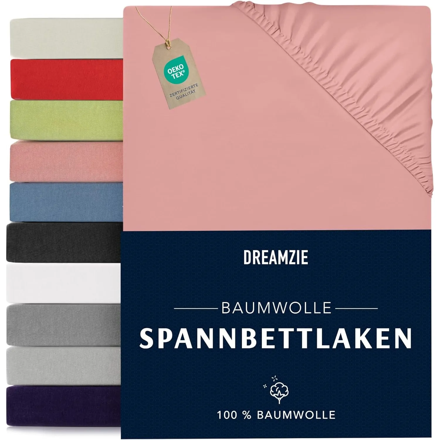 Dreamzie - Spannbettlaken - 200x200cm - 100% Baumwolle Jersey
