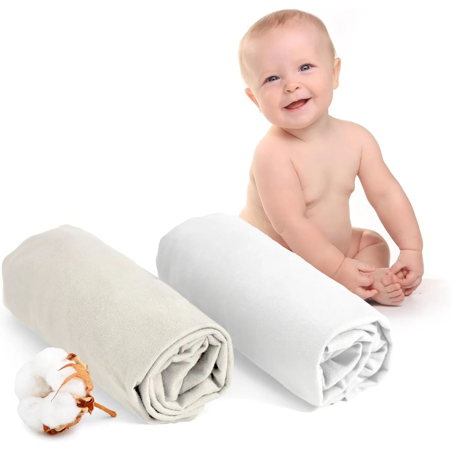 Dreamzie - Spannbettlaken - 2er Set - 70x140cm - 100% Baumwolle Jersey