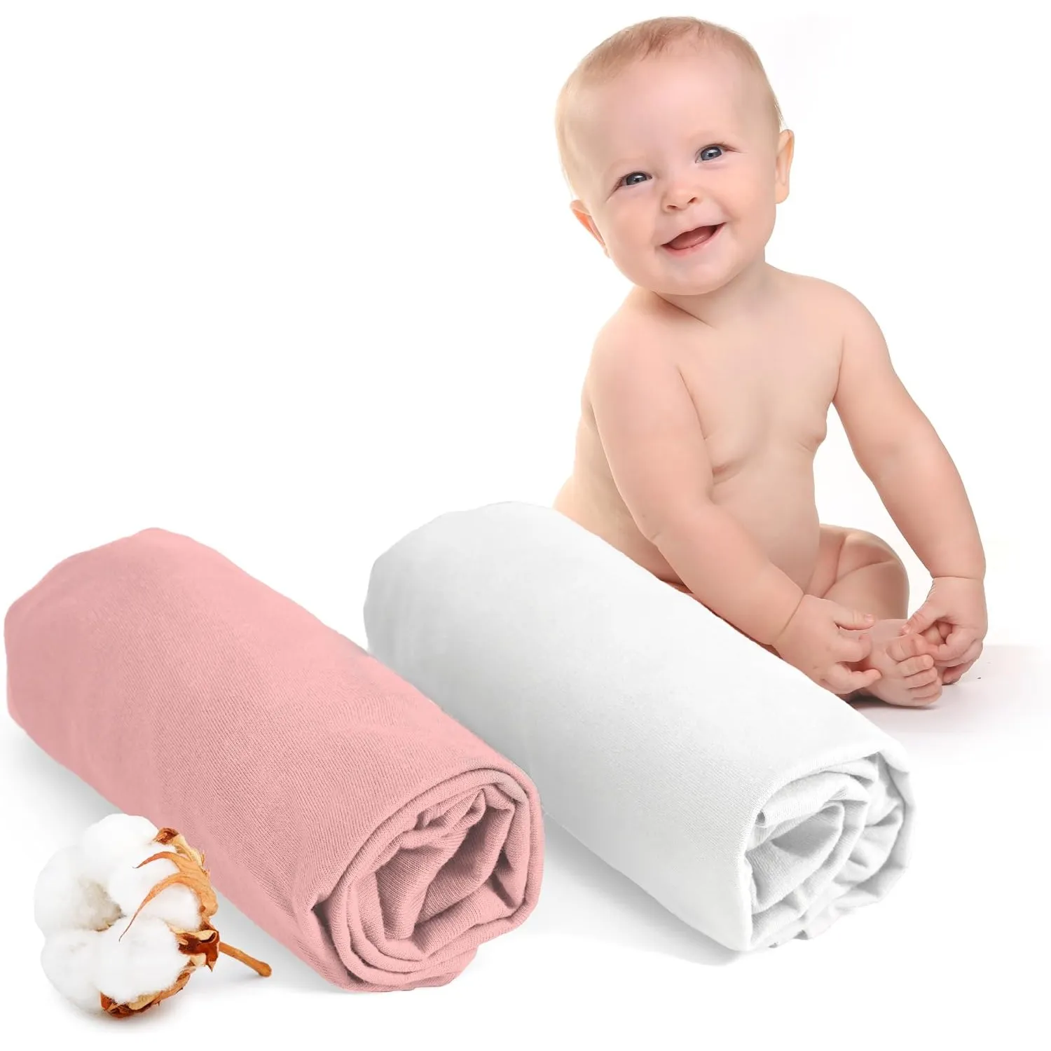 Dreamzie - Spannbettlaken - 2er Set - 60x120cm - 100% Baumwolle Jersey