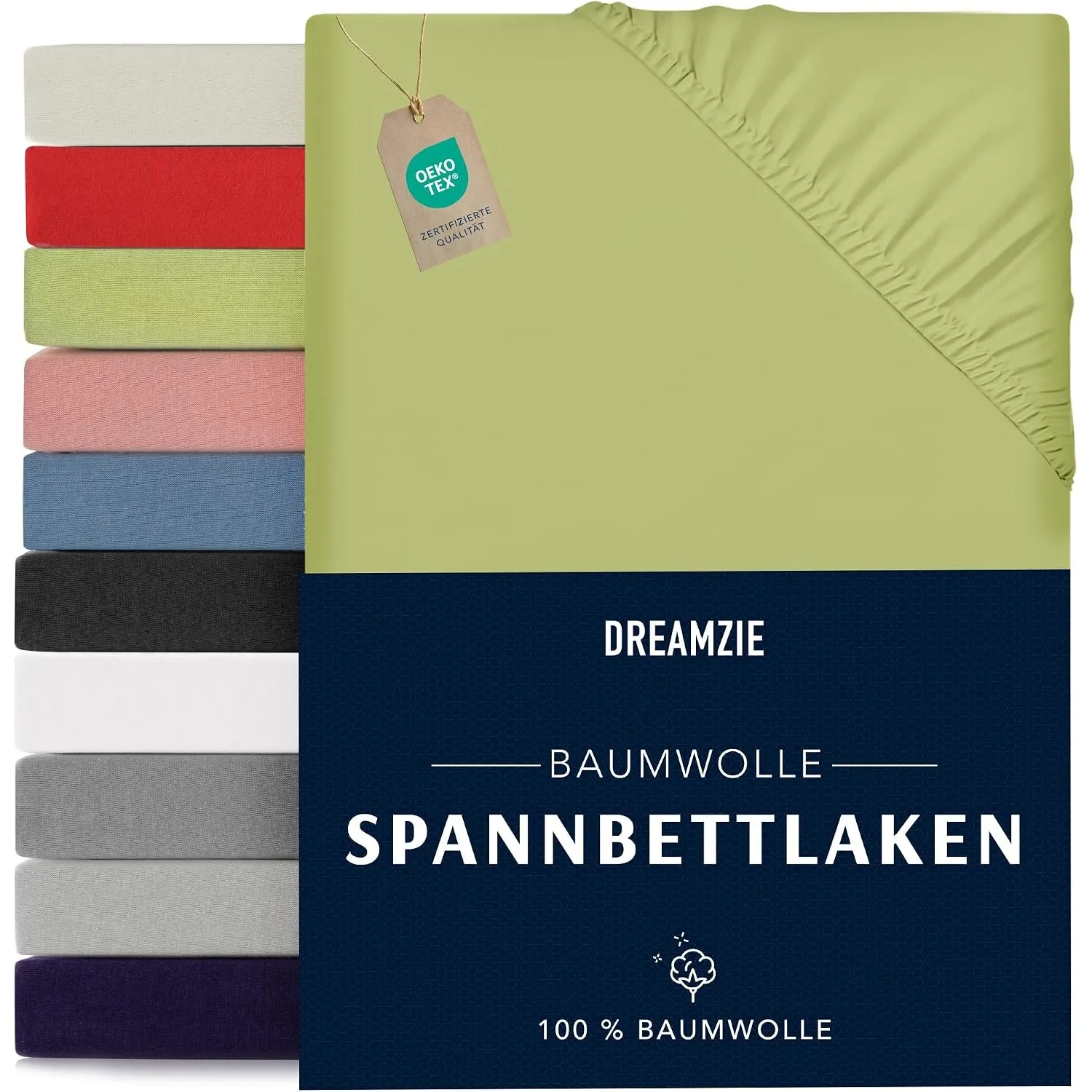 Dreamzie - Spannbettlaken - 180x200cm - 100% Baumwolle Jersey