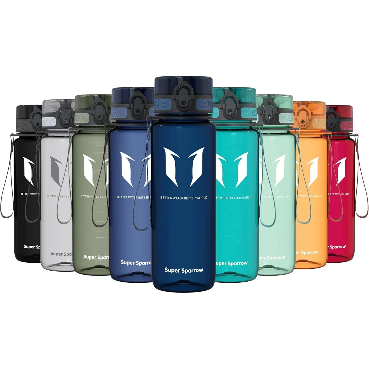 Super Sparrow Trinkflasche - Tritan Wasserflasche - 350ml, 500ml, 750ml, 1000ml - BPA-frei - Ideale Sportflasche - Spor…
